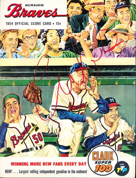 1954 Chicago Cubs @ Milwaukee Braves MLB Score Card