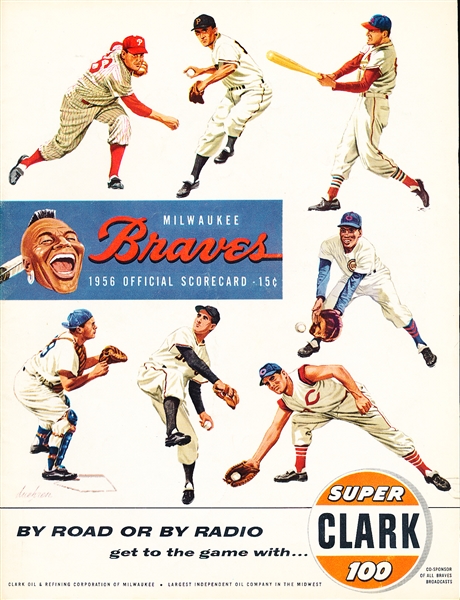 1956 Brooklyn Dodgers @ Milwaukee Braves MLB Scorecard