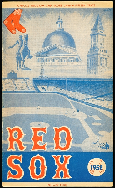 1958 Chicago White Sox @ Boston Red Sox MLB Program