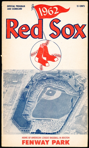 1962 Los Angeles Angels @ Boston Red Sox MLB Program