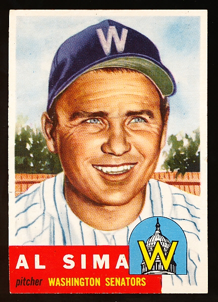 1953 Topps Baseball Hi#- #241 Al Sima, Washington