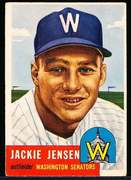 1953 Topps Baseball Hi#- #265 Jackie Jensen, Washington- SP