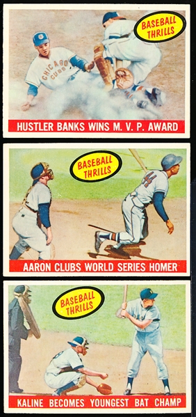 1959 Topps Bb- 3 Diff Thrills