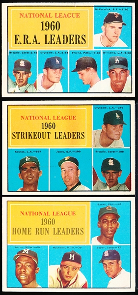 1961 Topps Bb- 3 Diff Leaders