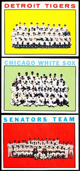 1964 Topps Bb- 8 Diff Team Cards