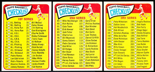 1965 Topps Bb- 8 Checklists