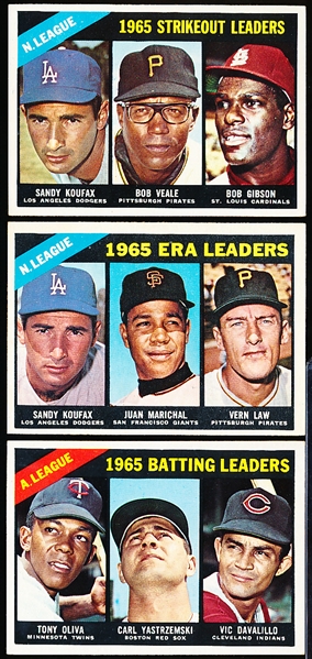 1966 Topps Bb- 4 Diff Leaders