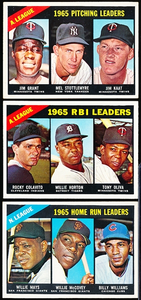 1966 Topps Bb- 4 Diff Leaders