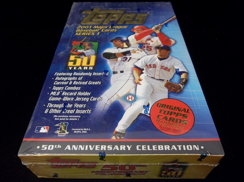 2001 Topps Baseball- Series 1- One Unopened Wax Box- In shrink-wrap as issued