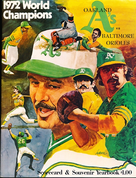 1973 MLB ALCS Program- Baltimore Orioles @ Oakland A’s