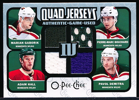 2009-10 O-Pee-Chee Hockey- “Quad Materials”- #J-WILD Minnesota Wild