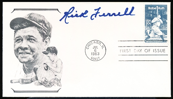 July 6, 1983 Babe Ruth 1st Day of Issue Cachet- Autographed by Rick Ferrell