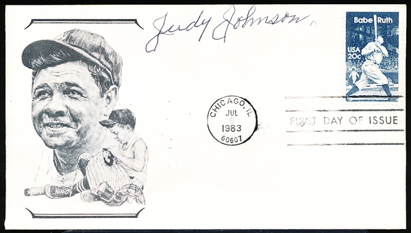 July 6, 1983 Babe Ruth 1st Day of Issue Cachet- Autographed by Judy Johnson