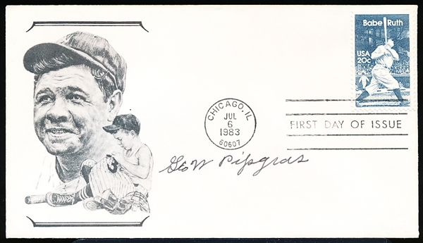 July 6, 1983 Babe Ruth 1st Day of Issue Cachet- Autographed by George Pipgras