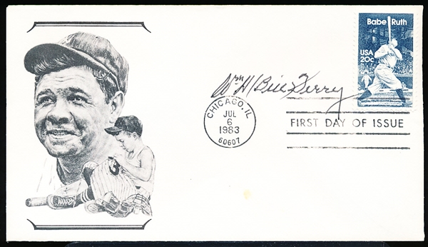 July 6, 1983 Babe Ruth 1st Day of Issue Cachet- Autographed by Bill Terry