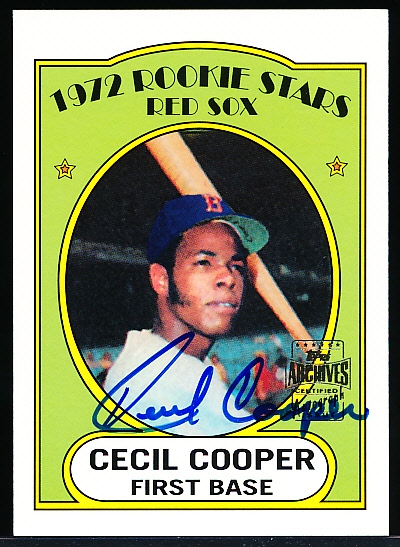 2001 Topps Archives “Reprint Autographs” #TAA130 1972 Topps Cecil Cooper