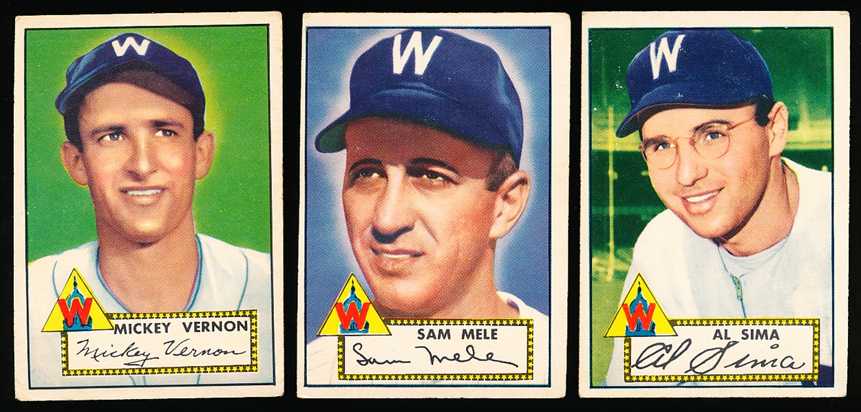 1952 Topps Baseball- 3 Diff Wash. Senators