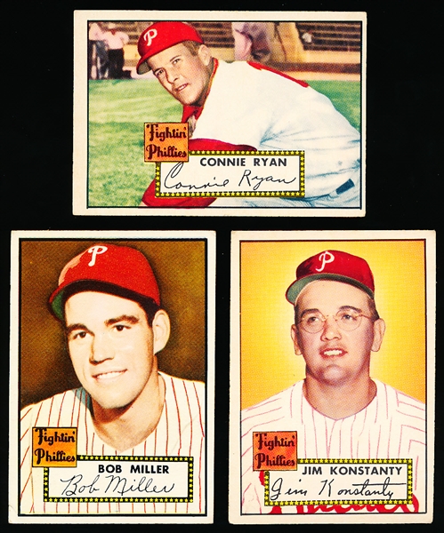 1952 Topps Baseball- 3 Diff Phillies
