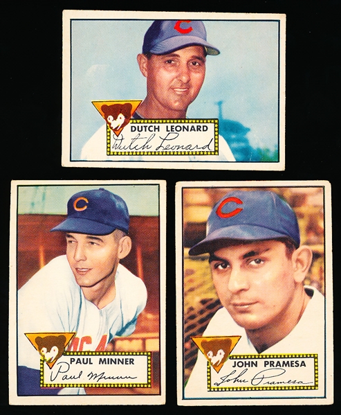 1952 Topps Baseball- 3 Diff Chicago Cubs