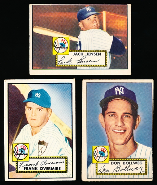 1952 Topps Baseball- 3 Diff NY Yankees