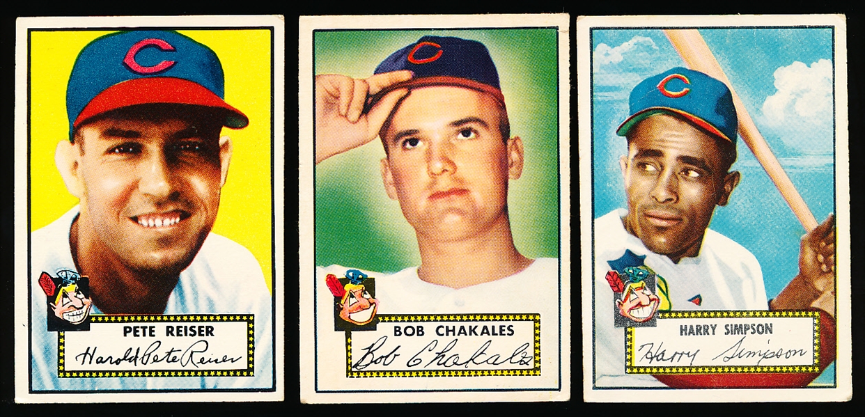 1952 Topps Baseball- 3 Diff Cleveland Indians