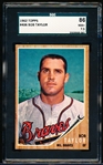 1962 Topps Baseball- #406 Bob Taylor, Braves- SGC 86 (NM+ 7.5)