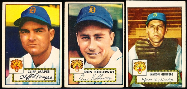 1952 Topps Baseball- 3 Diff Detroit Tigers
