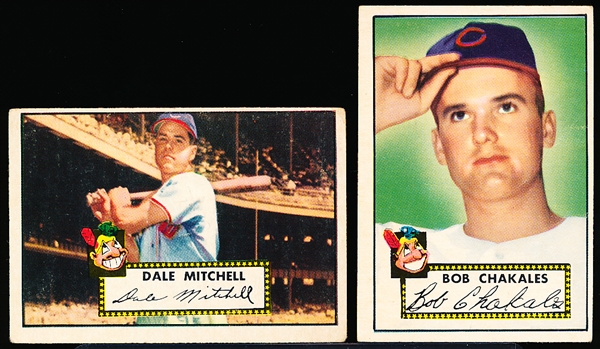 1952 Topps Baseball- 2 Diff Cleveland Indians