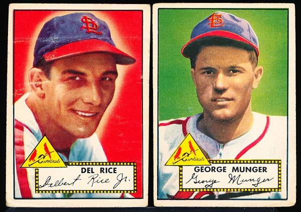 1952 Topps Baseball- 2 Diff St. Louis Cardinals