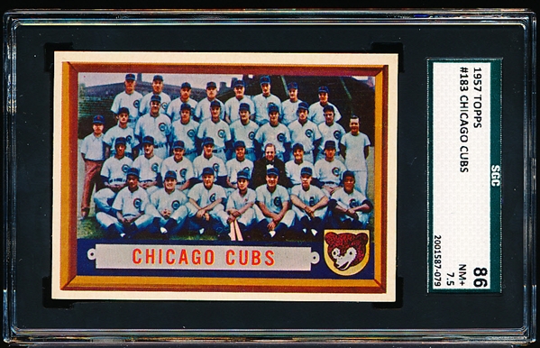 1957 Topps Baseball- #183 Chicago Cubs- SGC 86 (NM + 7.5)