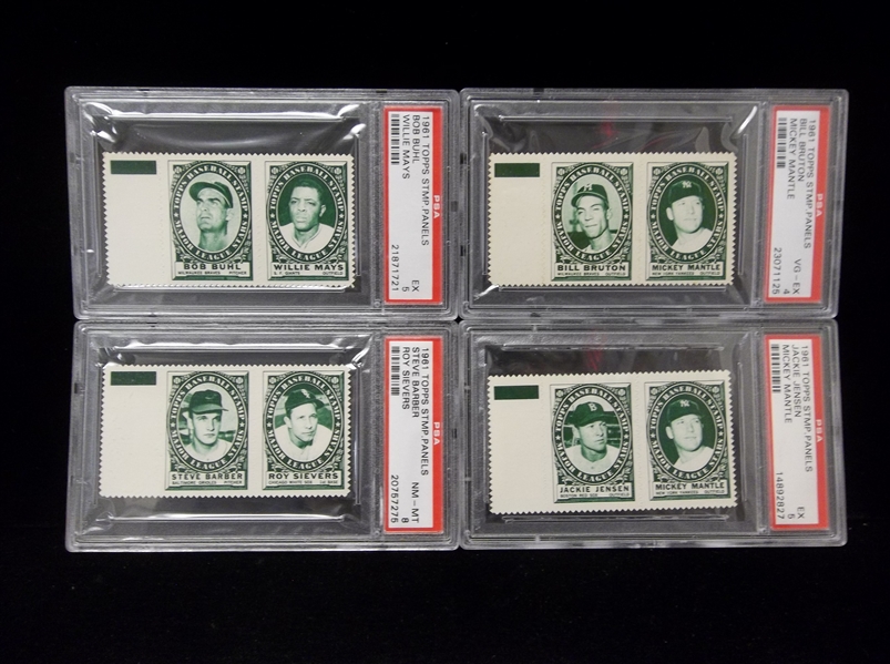 1961 Topps Baseball Stamp Panel Complete Set- PSA Graded (Set Rating 6.40)-182 Panels!