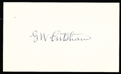 George Cutshaw Autographed Bsbl. 3” x 5” Index Card