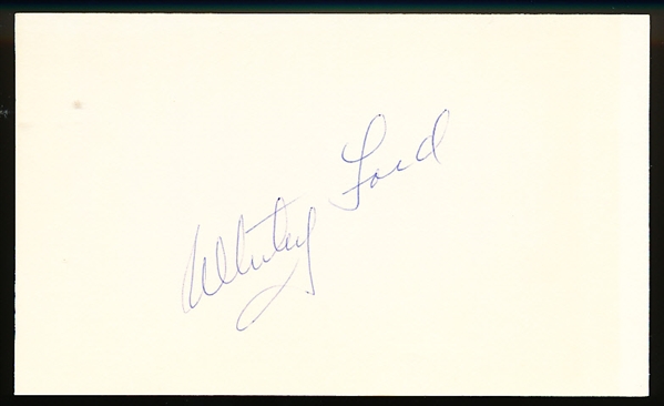 Whitey Ford Autographed Bsbl. 3” x 5” Index Card