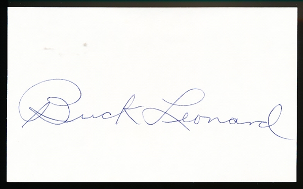 Buck Leonard Autographed Bsbl. 3” x 5” Index Card