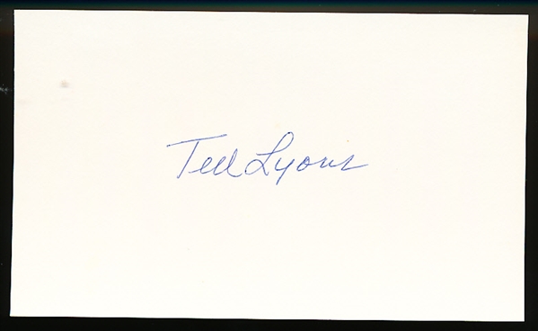 Ted Lyons Autographed Bsbl. 3” x 5” Index Card-