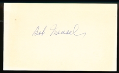 Bob Meusel Autographed Bsbl. 3” x 5” Index Card