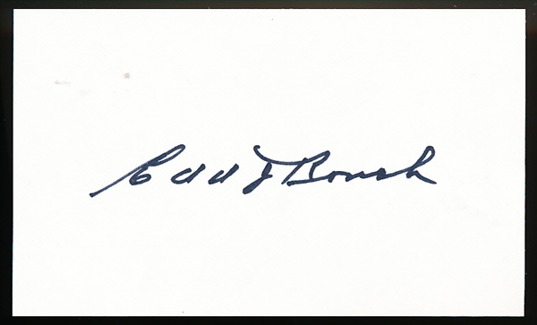 Edd Roush Autographed Bsbl. 3” x 5” Index Card