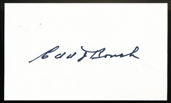 Edd Roush Autographed Bsbl. 3” x 5” Index Card