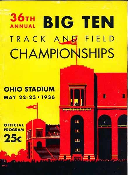 May 22-23 1936 Big Ten Track and Field Championship Program- Jesse Owens!