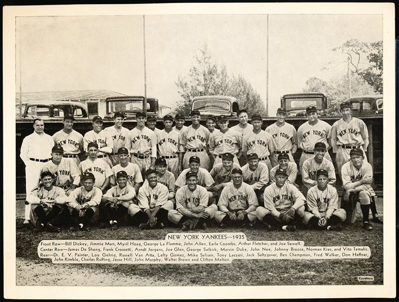 1935 R311 Glossy Finish- New York Yankees 1935