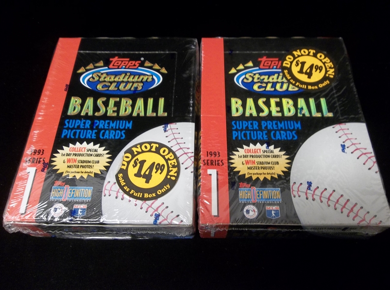 1993 Stadium Club Bsbl.- 2 Factory Sealed Series 1 Wax Boxes