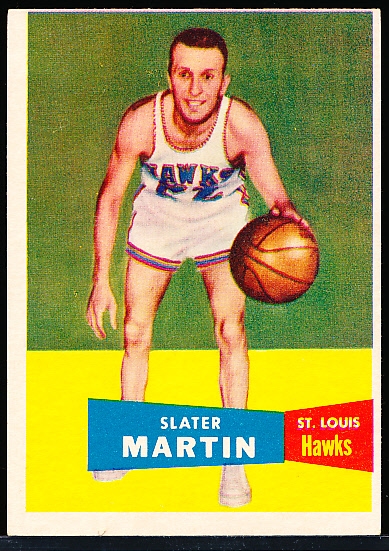 1957-58 Topps Basketball- #12 Slater Martin, St. Louis Hawks