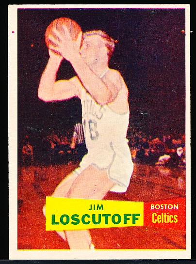 1957-58 Topps Basketball- #39 Jim Loscutoff, Boston Celtics- SP RC! 