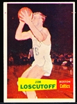 1957-58 Topps Basketball- #39 Jim Loscutoff, Boston Celtics- SP RC! 