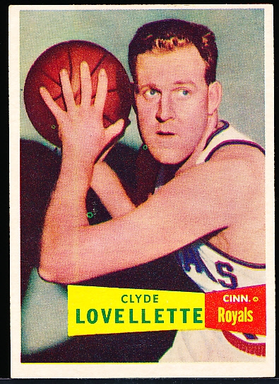 1957-58 Topps Basketball- #78 Clyde Lovellette, Cinc. Royals- Rookie! Hall of Famer!