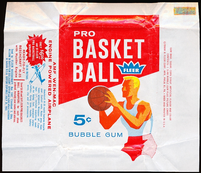 1961-62 Fleer Basketball- 5 Cent Wrapper