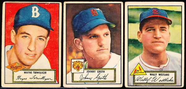 1952 Topps Bb- 3 Diff- Red Backs