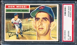 1956 Topps Baseball- #39 Don Mossi, Cleveland- PSA NM-Mt 8- white back.