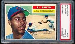 1956 Topps Baseball- #105 Al Smith, Cleveland- PSA Nm-Mt 8 (OC)- gray back.