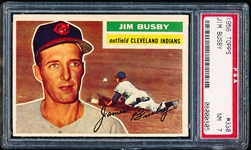 1956 Topps Baseball- #330 Jim Busby, Cleveland- PSA NM 7